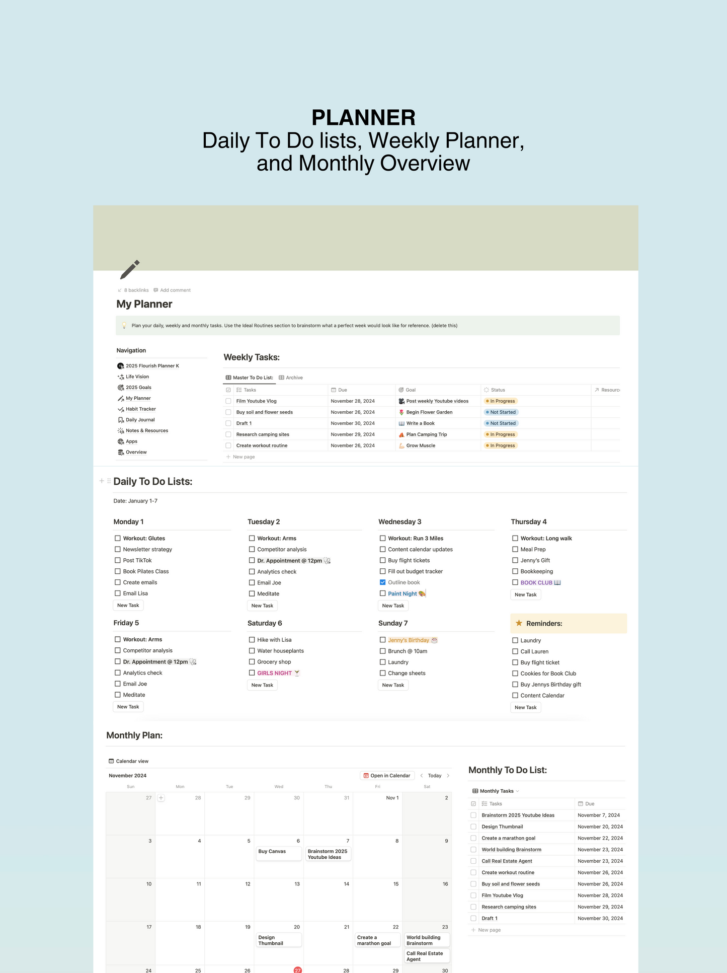 2025 Flourish Notion Planner