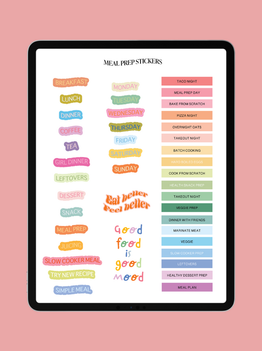 Meal Planning Digital Stickers