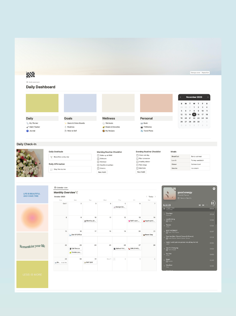 All In One Notion Planner
