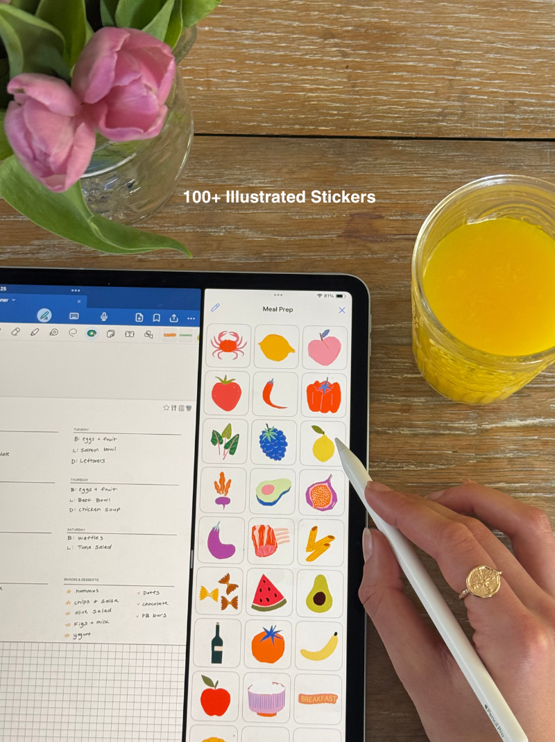 Meal Planning Digital Stickers