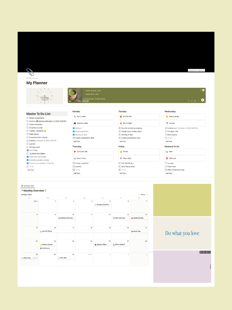 All In One Notion Planner