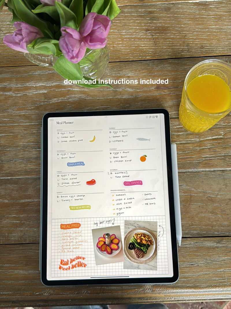Meal Planning Digital Stickers