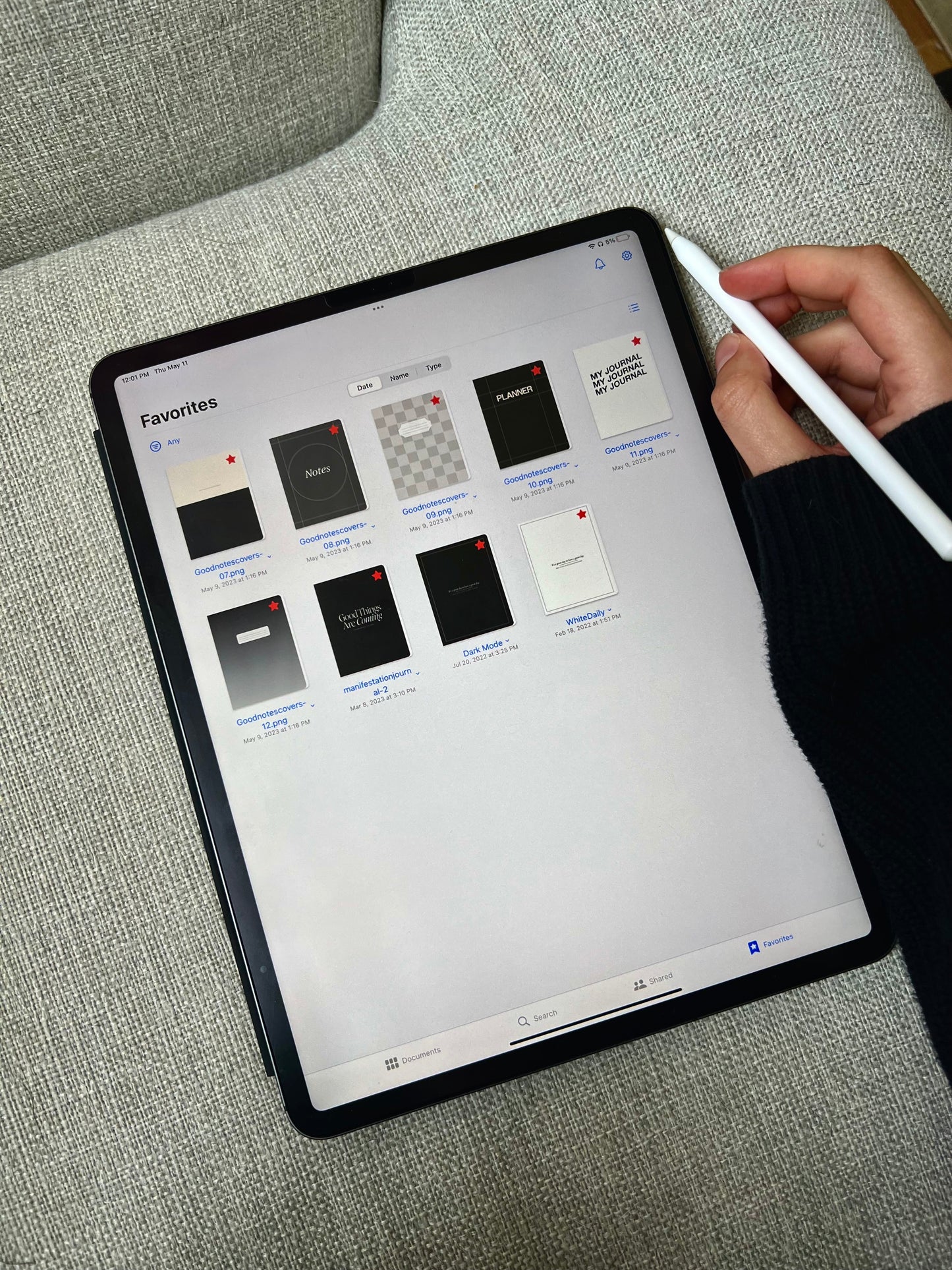 Black & White Digital Notebook Covers